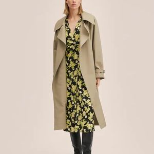 Mango oversized trench size small